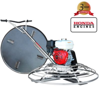 Tomahawk Power Gas-Powered 46 in. Concrete Power Trowel, 13 HP Honda Engine Combo Blades and Float Pan Cement Finishing Tool