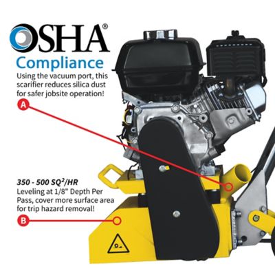 Image showing  Gas-Powered 8 in. Concrete Scarifier with 6 HP Honda Engine, OSHA Compliant