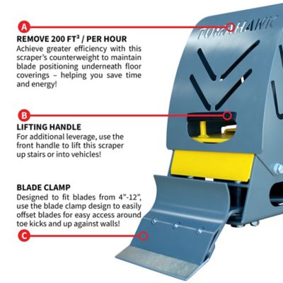Image showing  8 in. Electric Floor Scraper Tile Stripper Vinyl Carpet Wood Remover