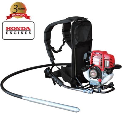 Tomahawk Power Gas-Powered 1.6 HP Honda Concrete Vibrator with 10 ft. Flex Shaft Cable Whip Backpack, 1 in. Head