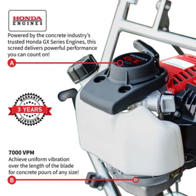 Image showing  1.6 HP Honda Concrete Power Screed and 10 ft. Magnesium Aluminum Blade