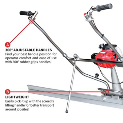Image showing 6 th Tomahawk Power 1.6 HP Honda Concrete Power Screed and 14 ft. Magnesium Aluminum Blade