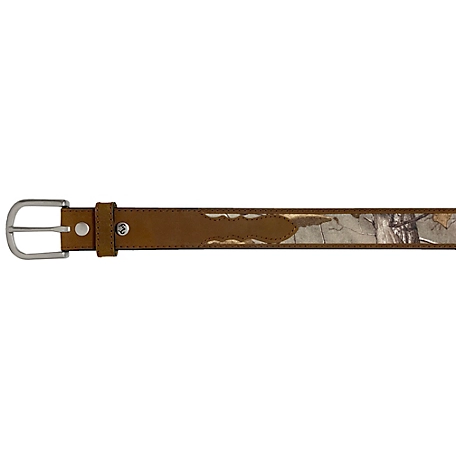 Realtree Unisex 38 mm Full-Grain Leather Belt with Extra Camo Insert and Embossed Logo Tip
