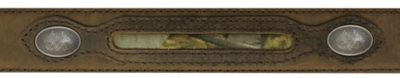 Image showing  Unisex Full-Grain Leather Belt with Edge Camo Insert Tab and Antler Ornament, 38 mm