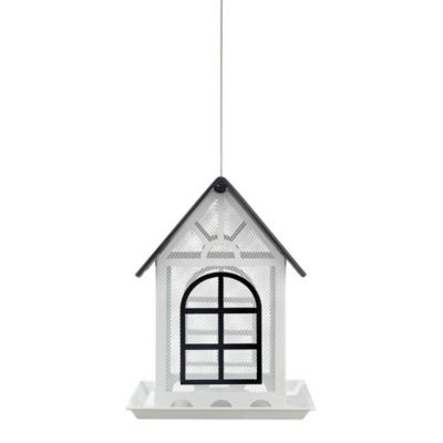 Royal Wing Mesh Modern Farmhouse Bird Feeder, 6 lb. Capacity, White