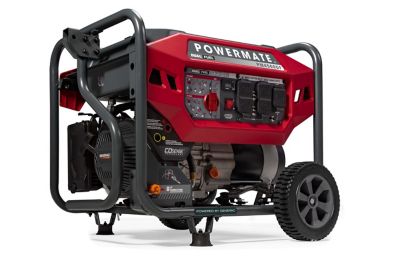 Powermate 3,600-Watt (Gas)/3,240-Watt (LPG) Dual Fuel Portable Generator with Co-Sense, Red/Black