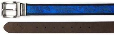 Realtree Unisex WAV3 Fishing Print Nylon and Leather Reversible Fishing Belt, 35 mm