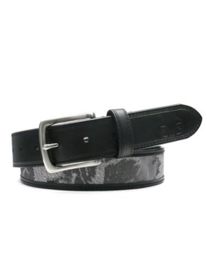 Realtree Unisex Nylon Insert WAV3 Fishing Belt with Leather Tip, Tab and Binding, 35 mm