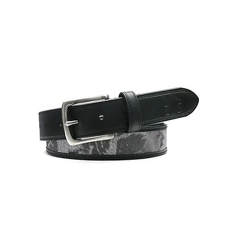 Realtree Unisex 35 mm WAV3 Fishing Nylon Insert Belt with Leather Tip, Tab and Binding