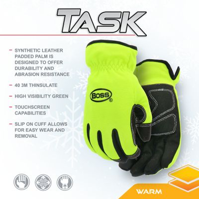 Image showing 5 th Boss Boys' Task Hi-Vis Thinsulate-Lined Work Gloves, 1-Pair
