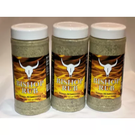 Bishop Rub All Purpose Seasoning for Meats and Vegetables 12 oz Pack of 3 Sauces & Spices