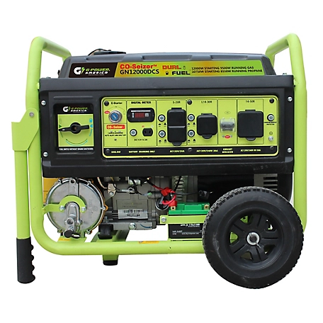 Green-Power America 9,500W Dual Fuel CO Protected Portable Generator