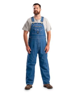 Berne Men's Vintage Washed Unlined Denim Bib Overalls