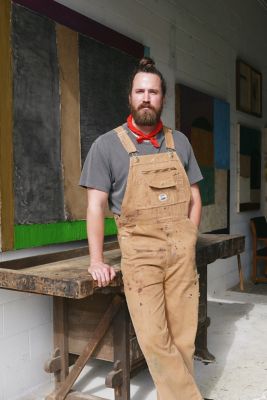 Image showing  Men's Vintage Washed Duck Unlined Bib Overalls