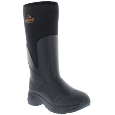 Ridgecut Men's Neoprene and Rubber Insulated Boot, Soft Toe Rain boots for outside work / hog/duck/deer huntin
