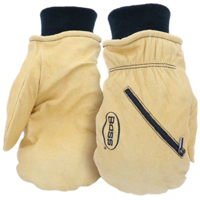 Boss Men's Leather Chopper Mittens with Boss Therm Lining, 1-Pair