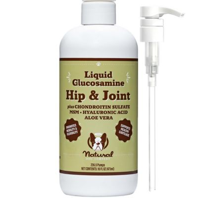 Natural Dog Company Liquid Glucosamine Hip and Joint Oil Supplement for Dogs, 16 oz.