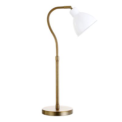 Hudson&Canal Vincent Table Lamp with Matte White Shade, Brass