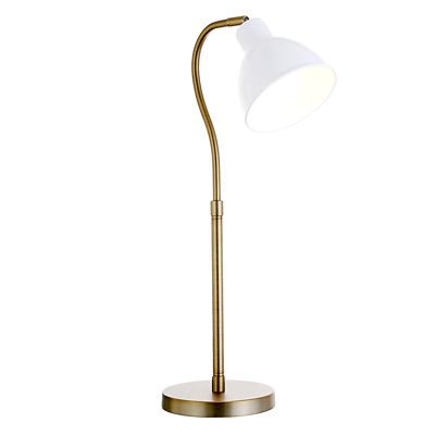 Image showing  Vincent Table Lamp with Matte White Shade, Brass