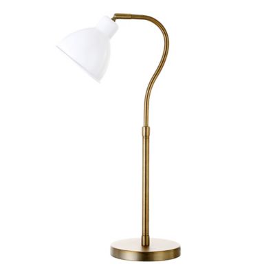 Image showing  Vincent Table Lamp with Matte White Shade, Brass