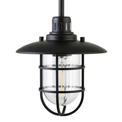 Image showing  1-Light Bay Lantern Pendant Light, Blackened Bronze