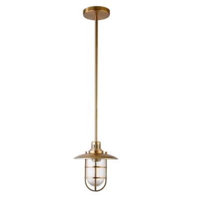Hudson&Canal Bay Lantern Pendant Lighting Fixture, Brass