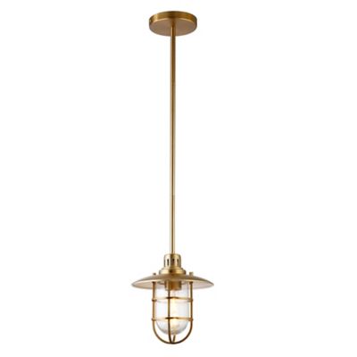 Image showing  1-Light Bay Lantern Pendant Lighting Fixture, Brass