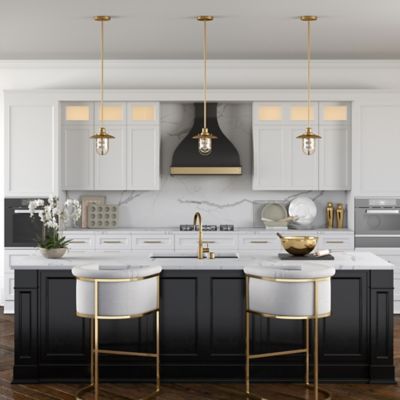 Image showing  1-Light Bay Lantern Pendant Lighting Fixture, Brass