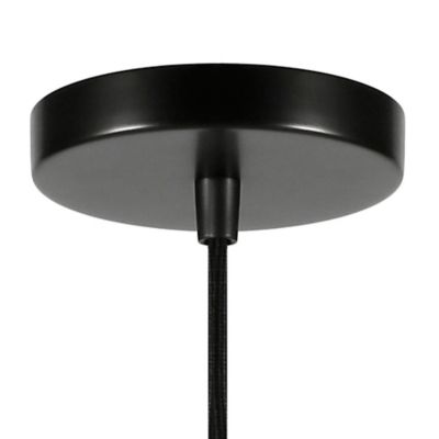 Image showing 8 th Hudson&Canal 1-Light Ambrose Glass Pendant Light, Blackened Bronze/Milk White