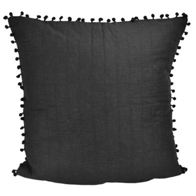 Donna Sharp Black Pom Pom Decorative Pillow