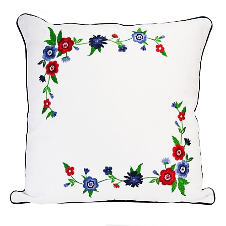 Donna Sharp Dawson White Embroidery Decorative Pillow