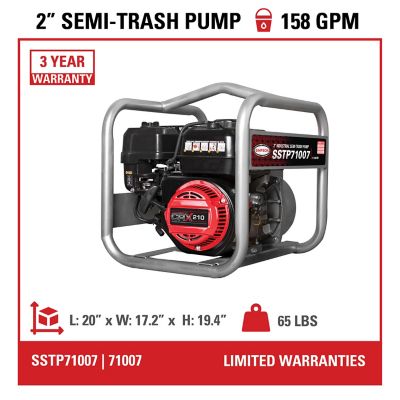 Image showing 5 th SIMPSON 2 in. 158 GPM CRX210 Portable Semi-Trash Pump 49 State