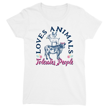 Lost Creek Women's Short-Sleeve Loves Animals Printed T-Shirt