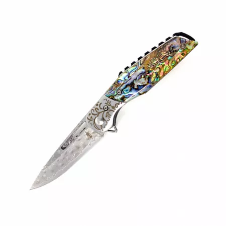 BNB Knives 3" Abalone Flipper Knife Silver Knives