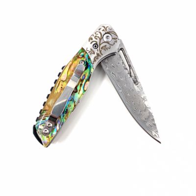 Image showing  3 in. Abalone Flipper Knife, Silver