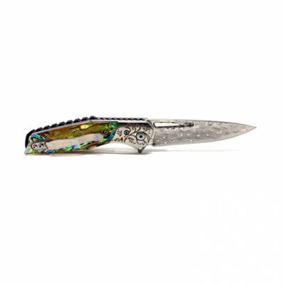 Image showing  3 in. Abalone Flipper Knife, Silver