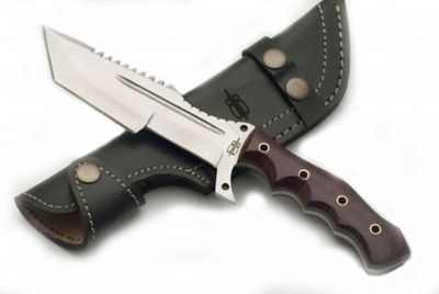 Image showing  6 in. Tanto Tracker Red Micarta Fixed Blade Knife
