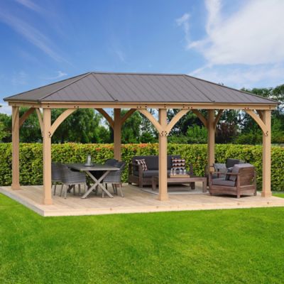 Image showing  12 ft. x 20 ft. Meridian Cedar Gazebo with Rust-Free Aluminum Roof