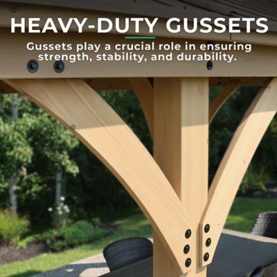 Image showing 5 th Yardistry 12 ft. x 20 ft. Meridian Cedar Gazebo with Rust-Free Aluminum Roof