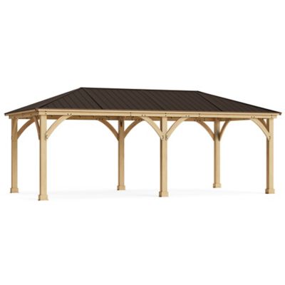 Yardistry 12 ft. x 24 ft. Meridian Cedar Gazebo with Rust-Free Aluminum Roof
