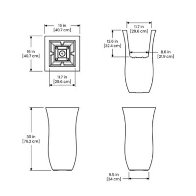Image showing 6 th Mayne Valencia 30 in. Tall Polyethylene Planter