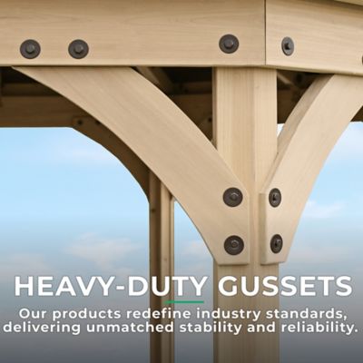 Image showing  12 ft. x 12 ft. Meridian Cedar Octagon Gazebo with Rust-Free Aluminum Roof