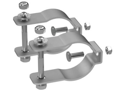 Mighty Mule Gate Opener Tube Gate Attachment Brackets, Silver