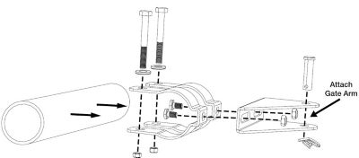 Image showing  Gate Opener Tube Gate Attachment Brackets, Silver