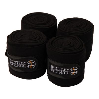 Huntley Equestrian Fleece Horse Polo Wraps, Black, 4 pk.