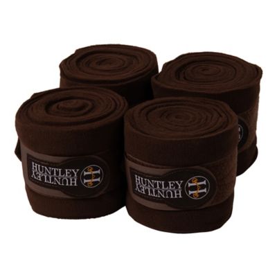 Huntley Equestrian Fleece Horse Polo Wraps, Brown, 4-Pack