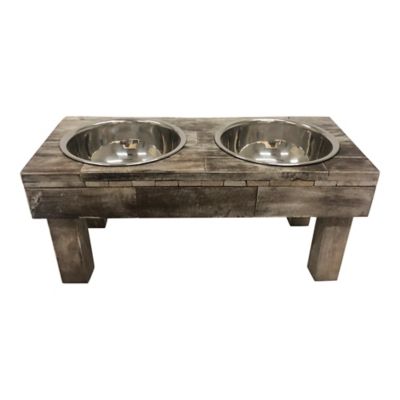 Huntley Equestrian Pet Berjen Table Pet Double Diner, Large, Brown