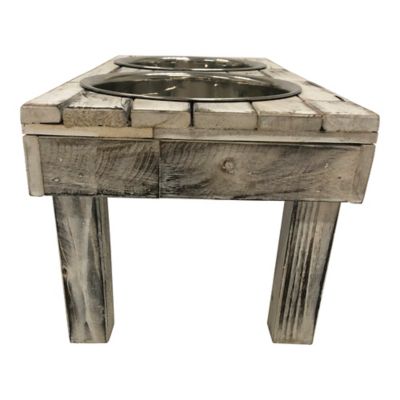 Image showing  Pet Berjen Table Double Pet Feeder, 32 oz., Small, White