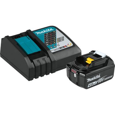 Makita 18V 4.0 Ah LXT Lithium-Ion Battery and Charger Starter pk., Black, BL1840BDC1