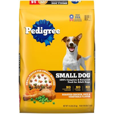 Pedigree Adult Small Dog Dry Dog Food, Chicken, Rice and Vegetable Flavor, 14 lb. Bag